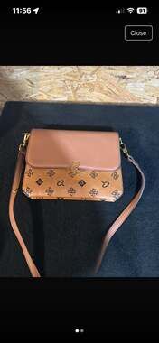 Axel Accessories Darcy Monogram Flap Crossbody Bag - Tan